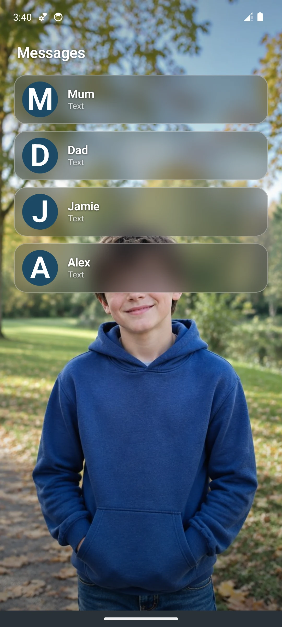 Messages with approved contacts