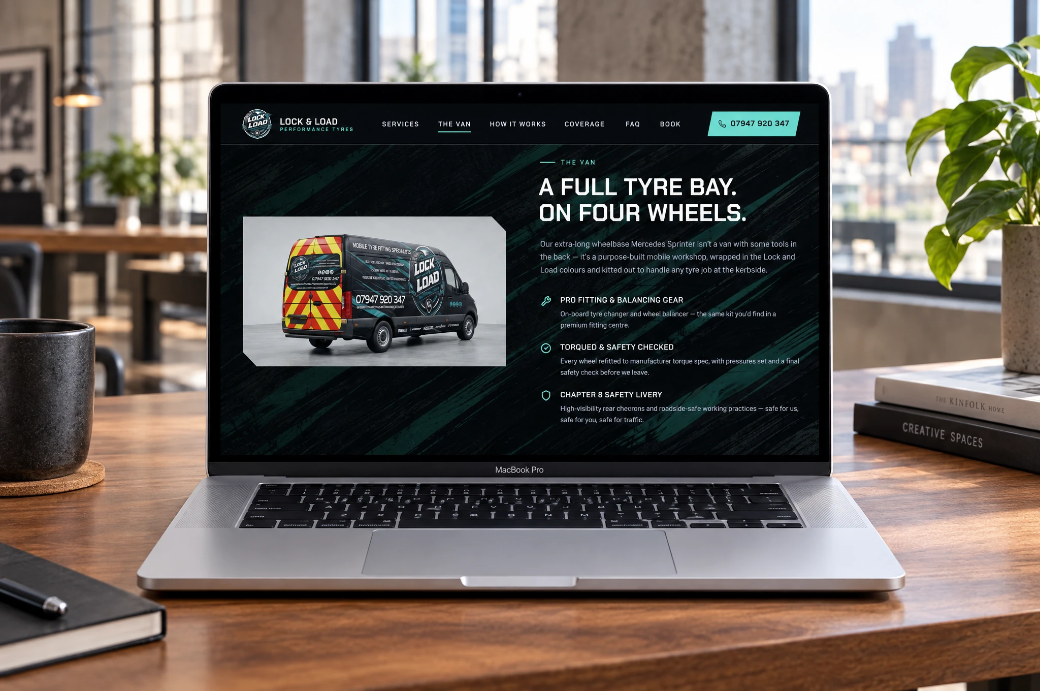 Lock & Load Performance Tyres — website showcase on MacBook