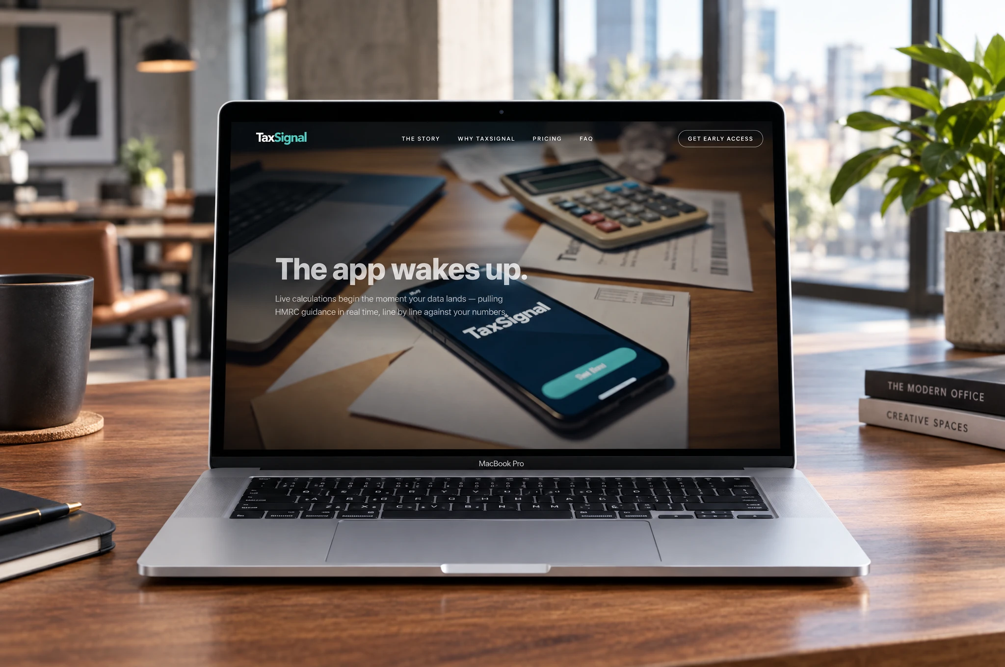TaxSignal — website showcase on MacBook